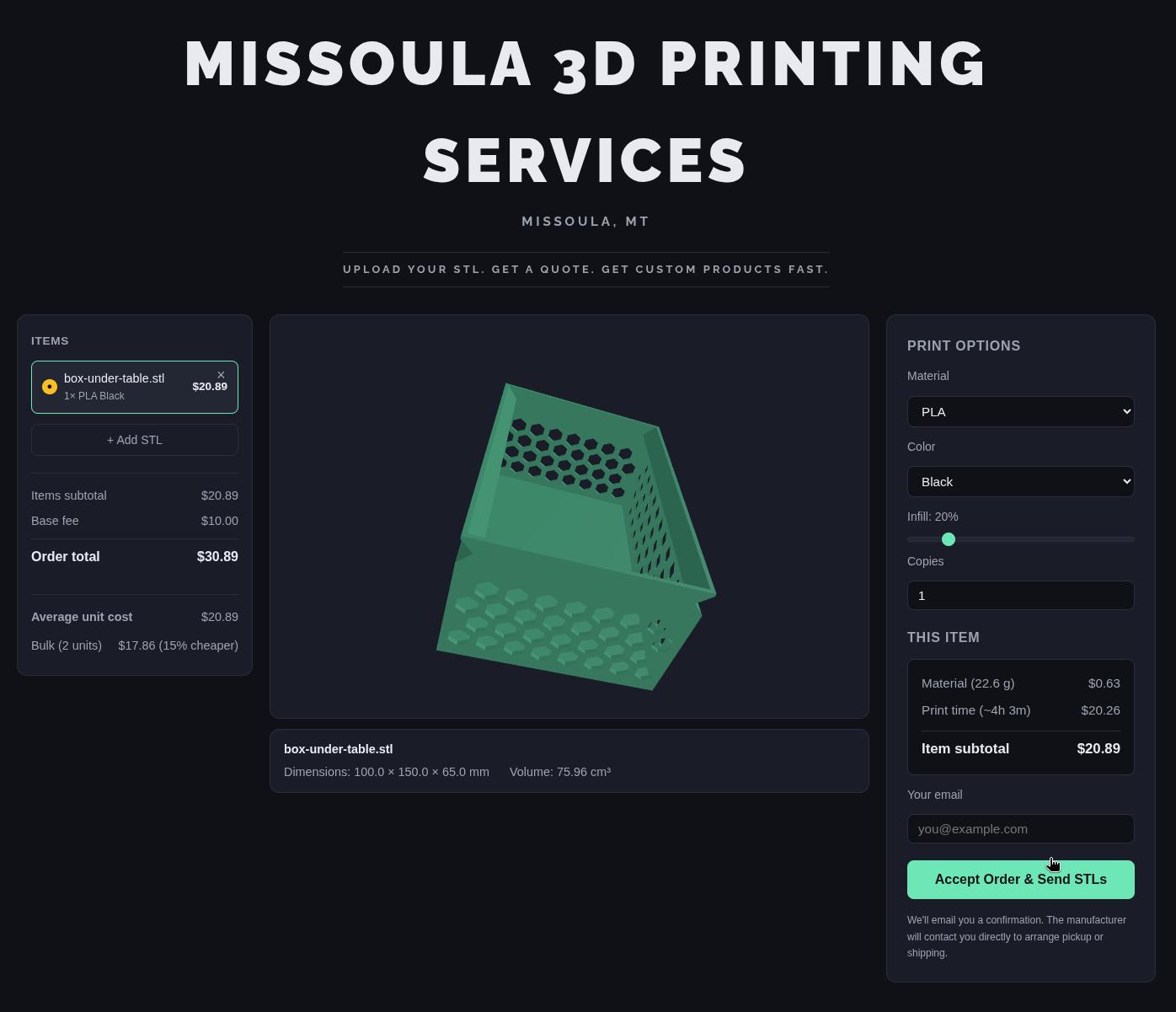 3D Printing Services Missoula